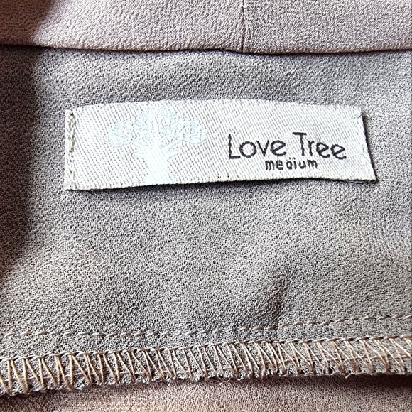 3/$40 Sale! Love Tree Lightweight flowy Cardigan with Faux Leather Shoulders - Picture 7 of 7